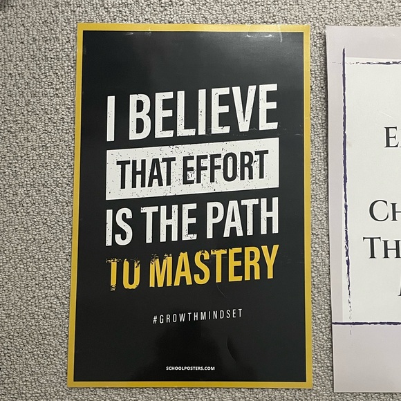 Educational posters Growth mindset (set of 5). Laminated, used in classroom. - Picture 2 of 8